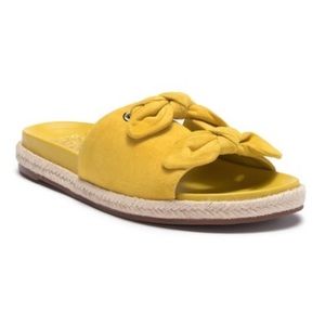 Vince Camuto Jazzan Yellow Suede Slides